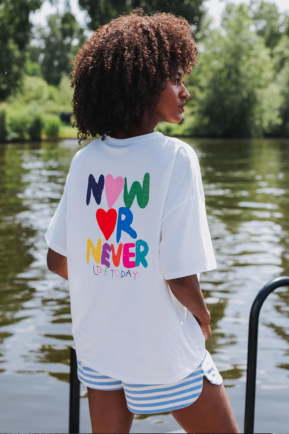 T-shirt Now or Never Offwhite - Afbeelding 2