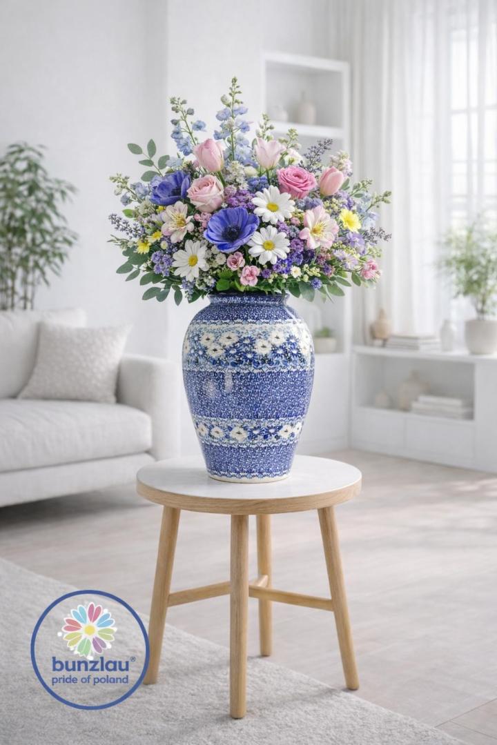 CA 012-4963x Bunzlau Grote Vaas Hoog 32cm Unikat 4963 - Afbeelding 3