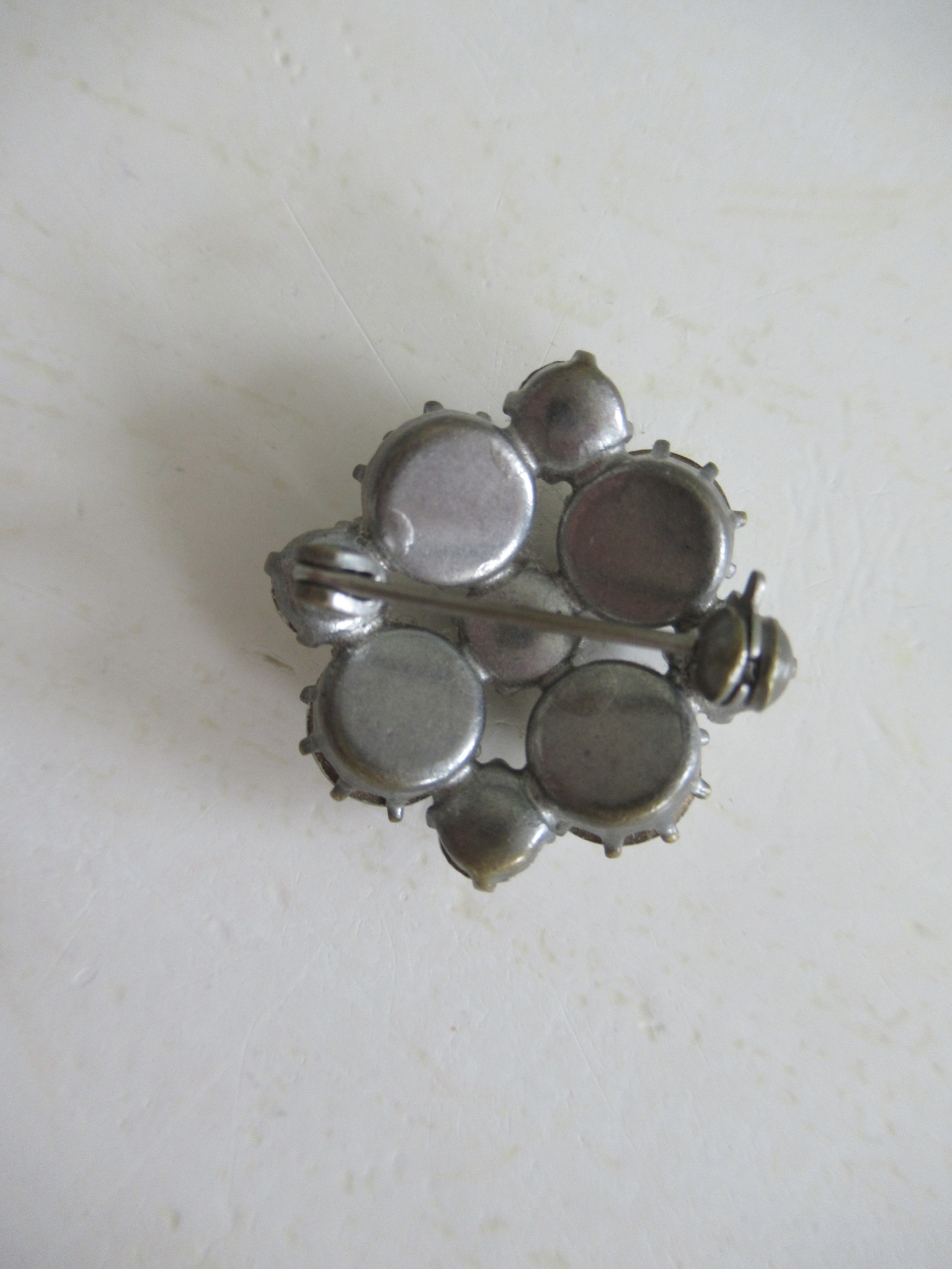 kleine oude broche, strass - Afbeelding 5