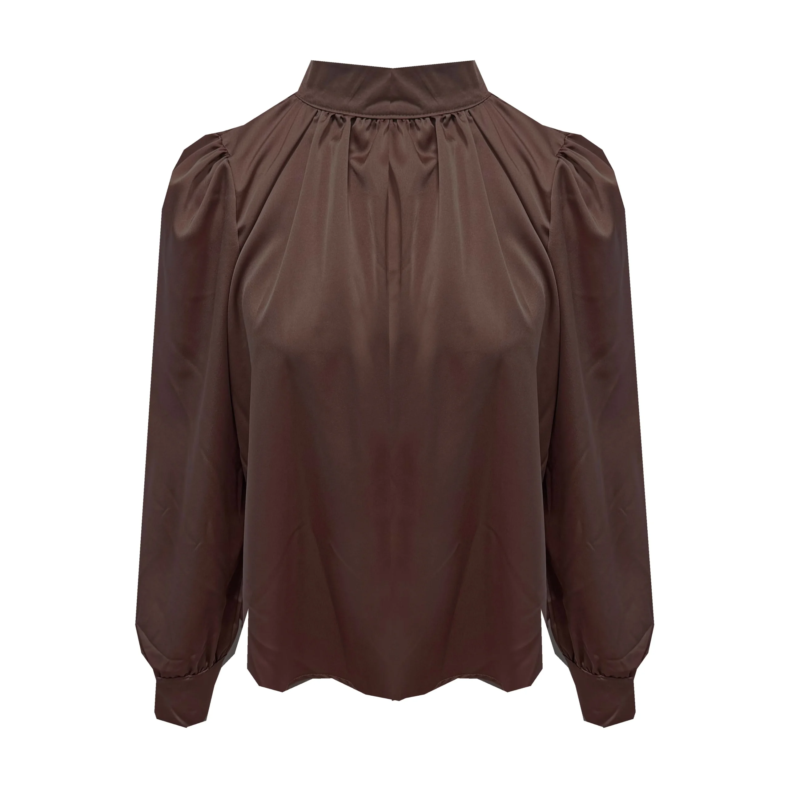 Satijnen Blouse Jayden Bruin - Afbeelding 2