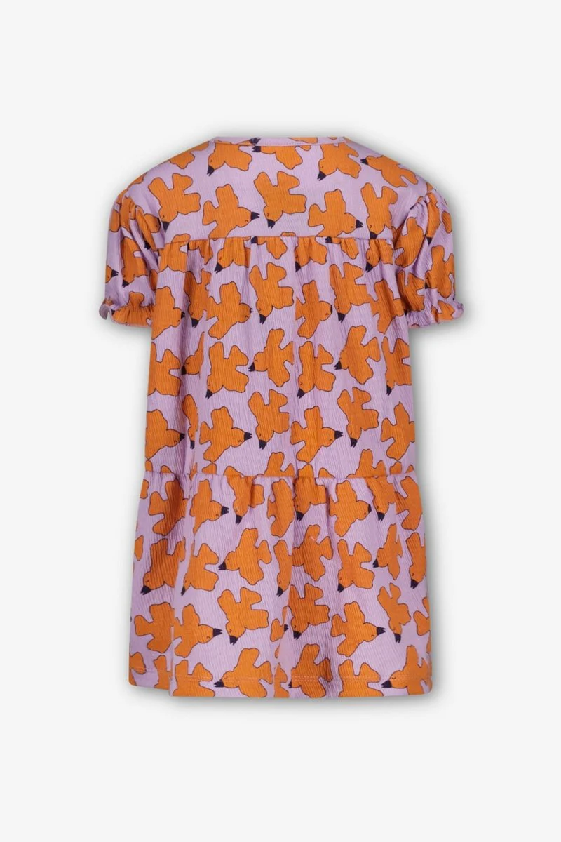 Clara jurk oranje paars Birdie - Afbeelding 4