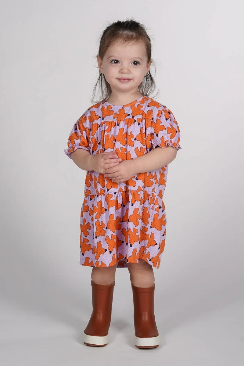 Clara jurk oranje paars Birdie - Afbeelding 3