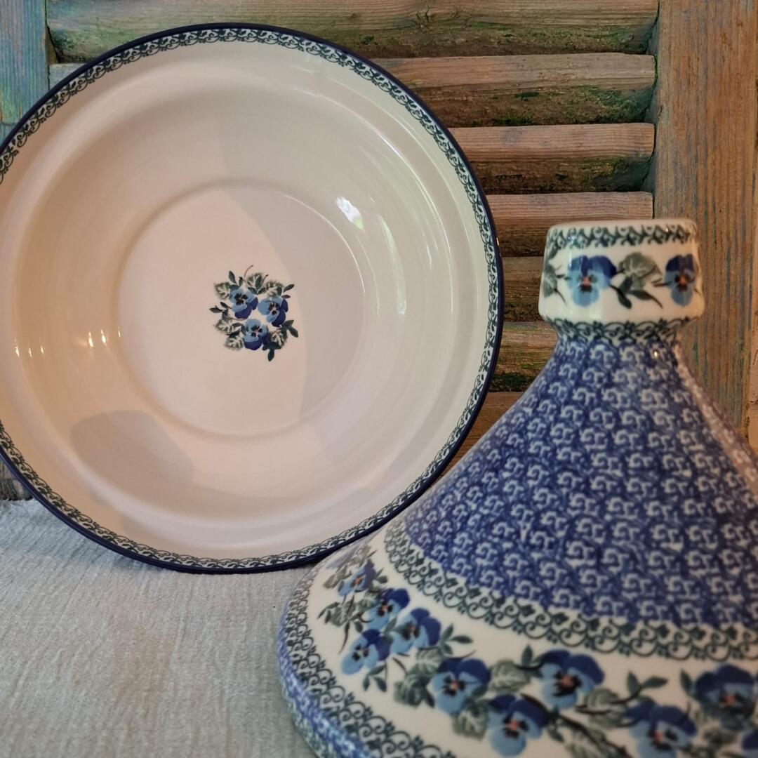 CA D94-2273x Bunzlau Tajine WinterViolets by Teresa Liana - Afbeelding 4