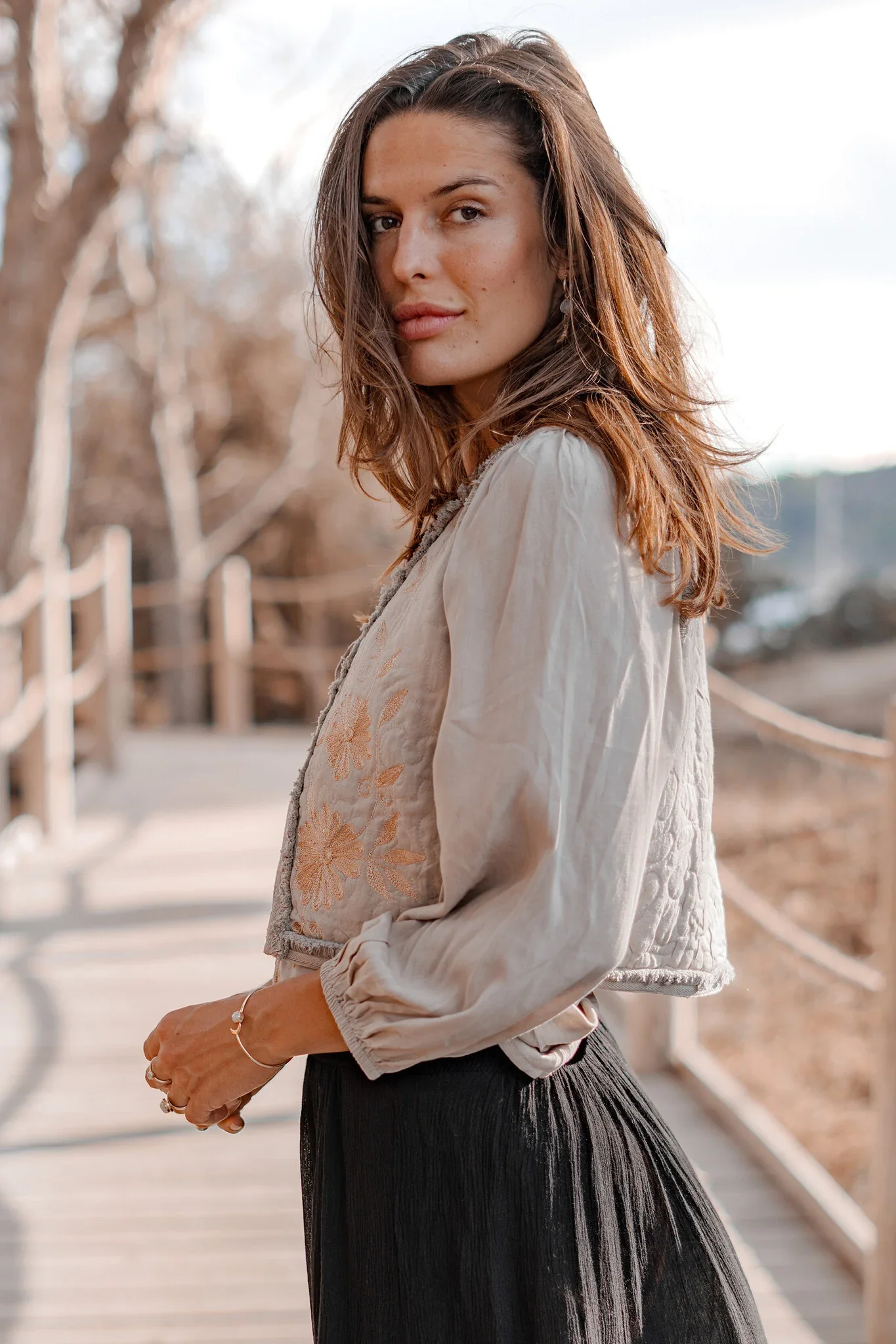 ibzmode Gilet Luciana Romance Light Taupe - Afbeelding 3