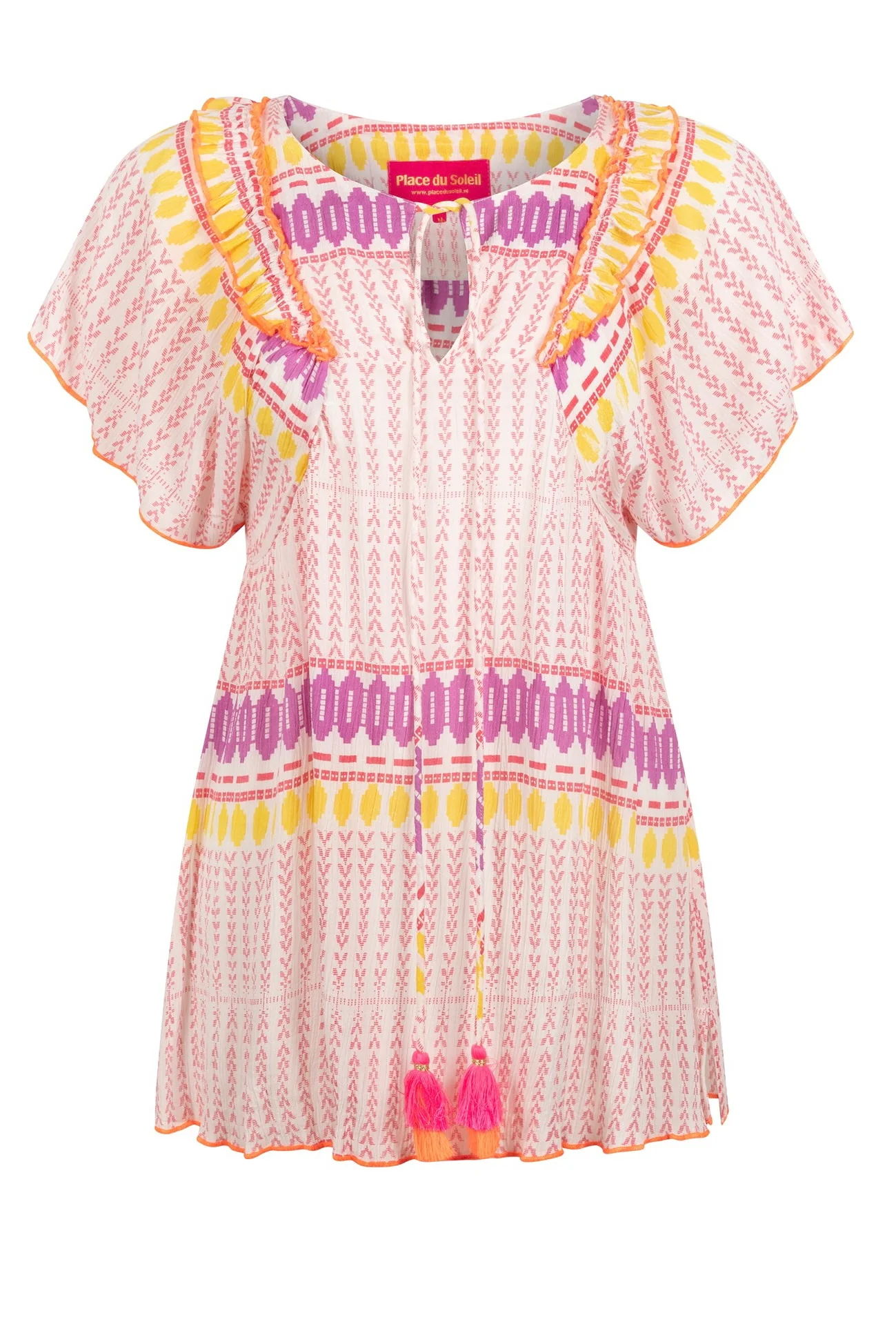 Place du Soleil Melon Mix Blouse - Afbeelding 2