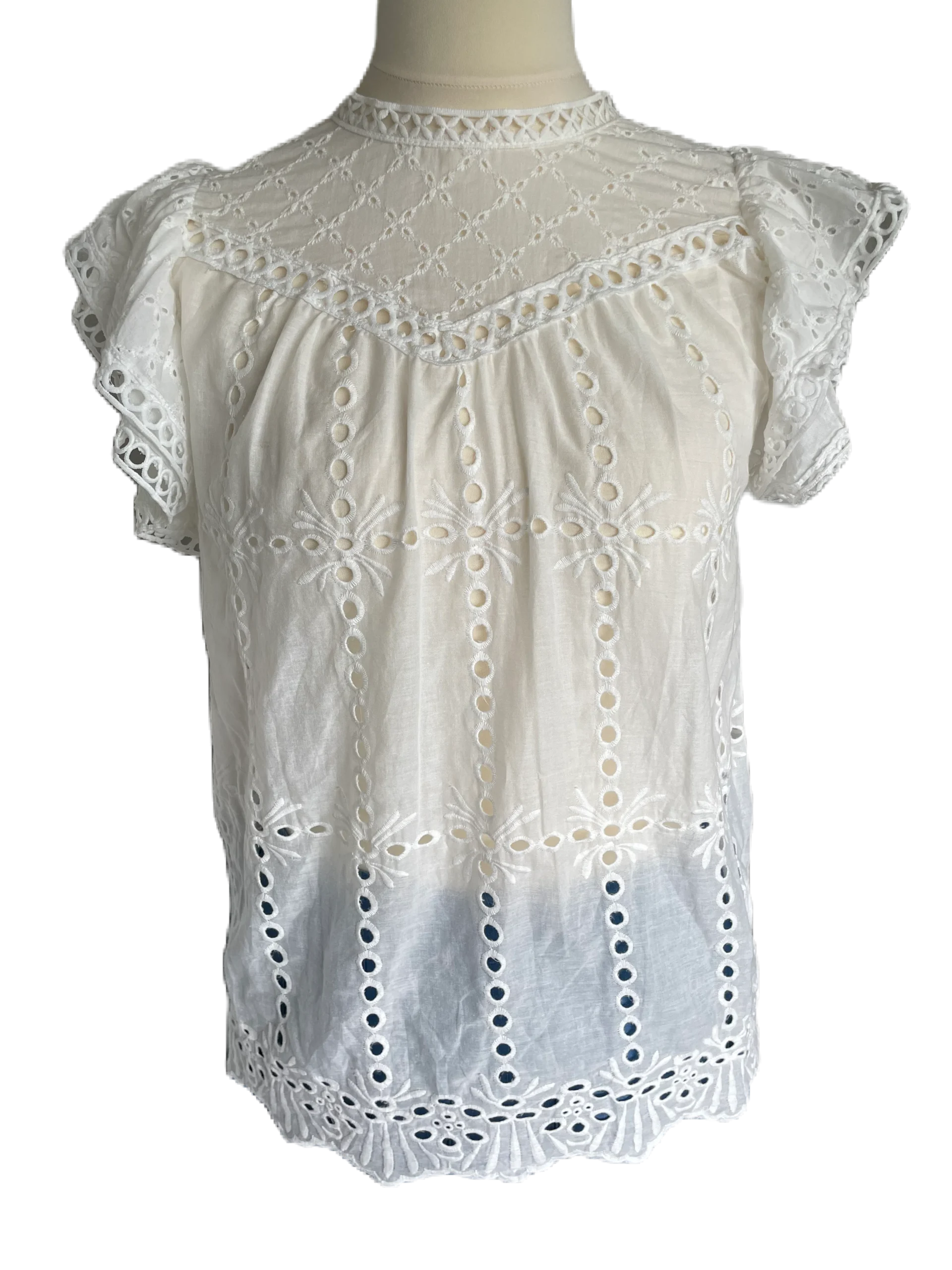Top Broiderie Wit - Afbeelding 4