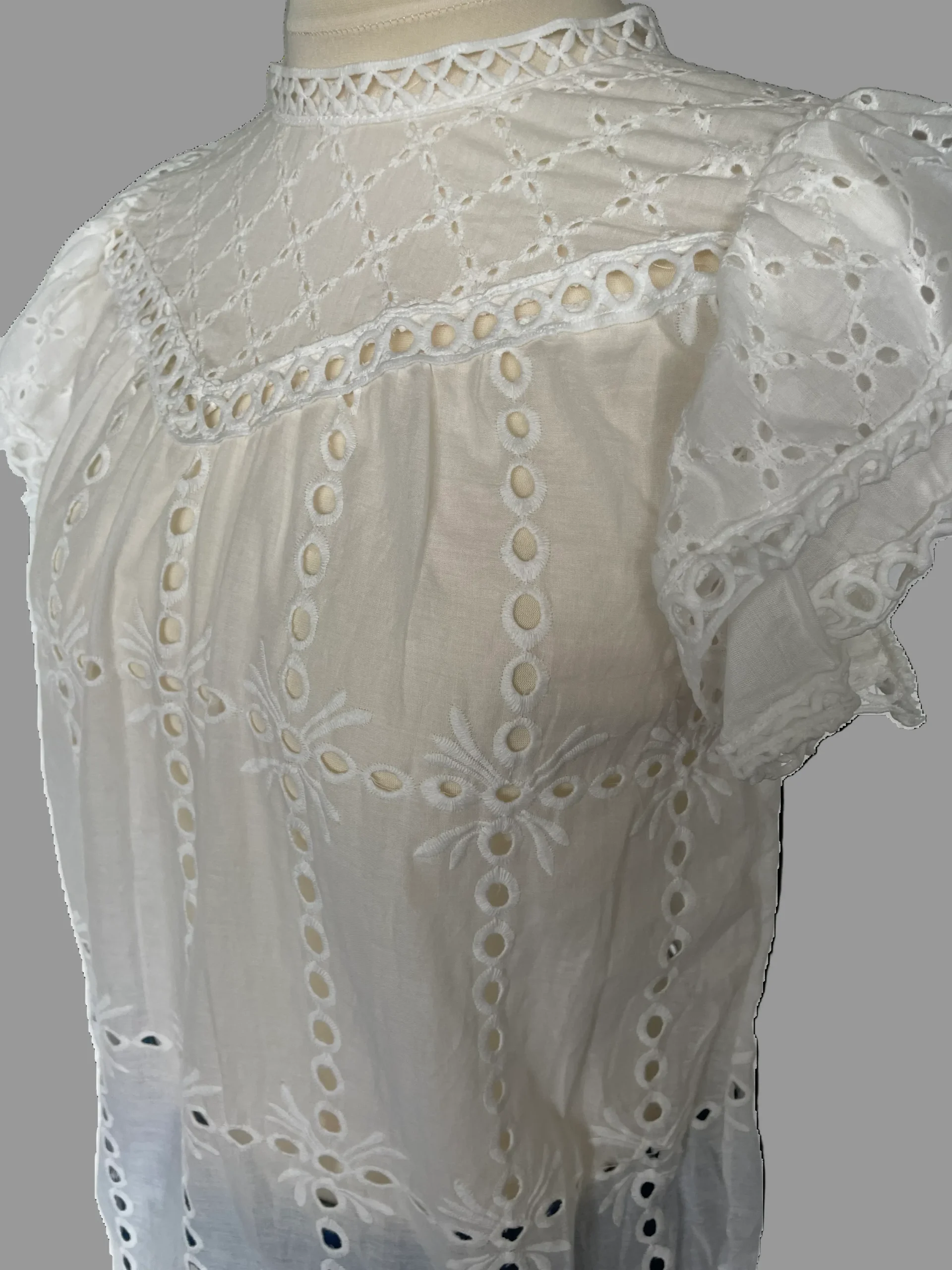 Top Broiderie Wit - Afbeelding 2