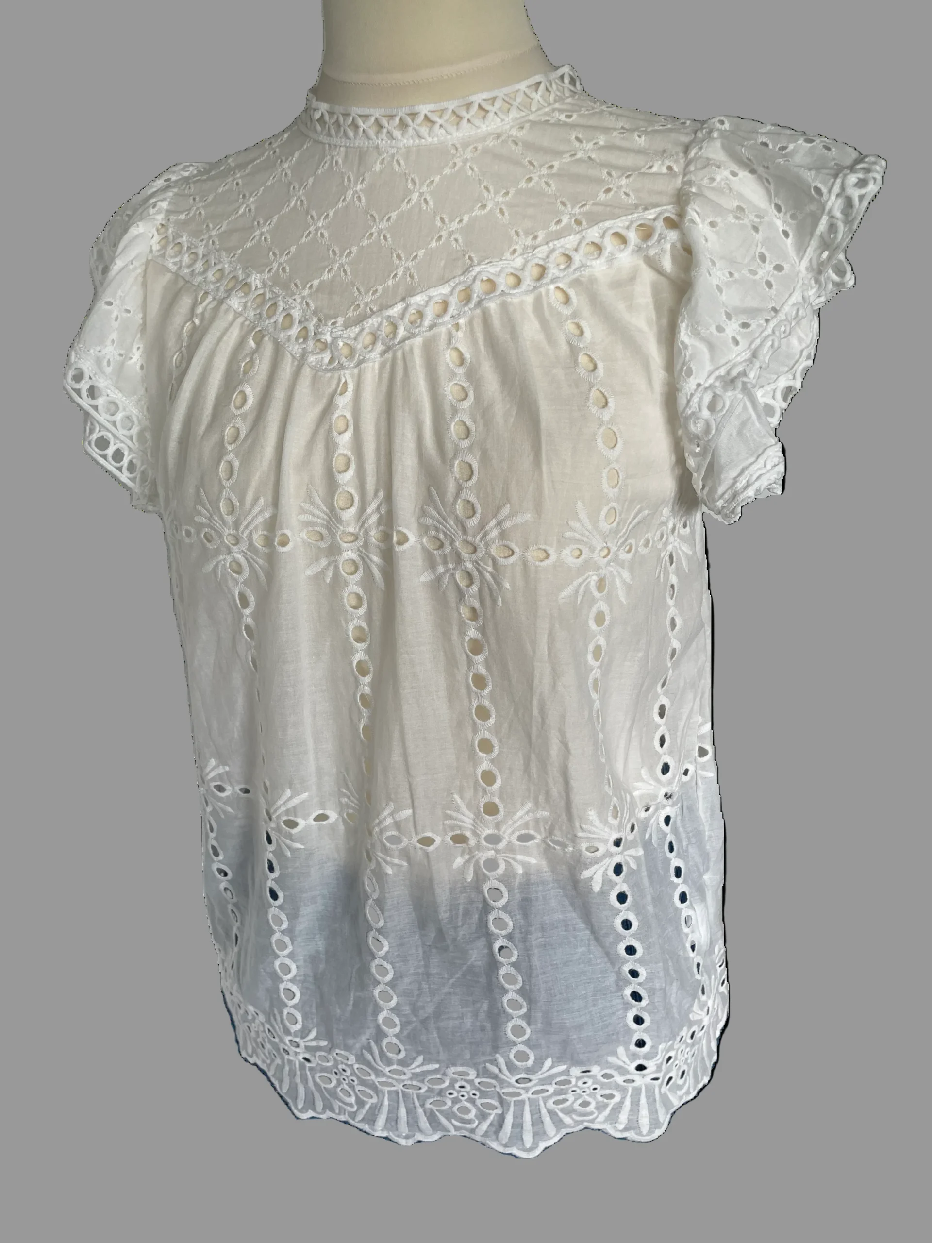 Top Broiderie Wit - Afbeelding 3