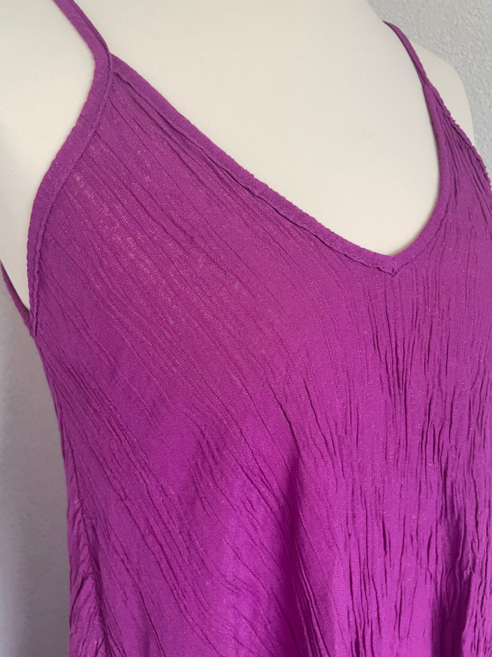 Jurk Maxi Shimmer & Shine Asymmetrisch Fuchsia - Afbeelding 4