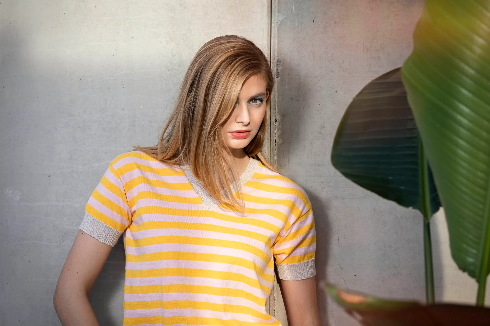 Dame Blanche Top Streep Cari Yellow - Afbeelding 4