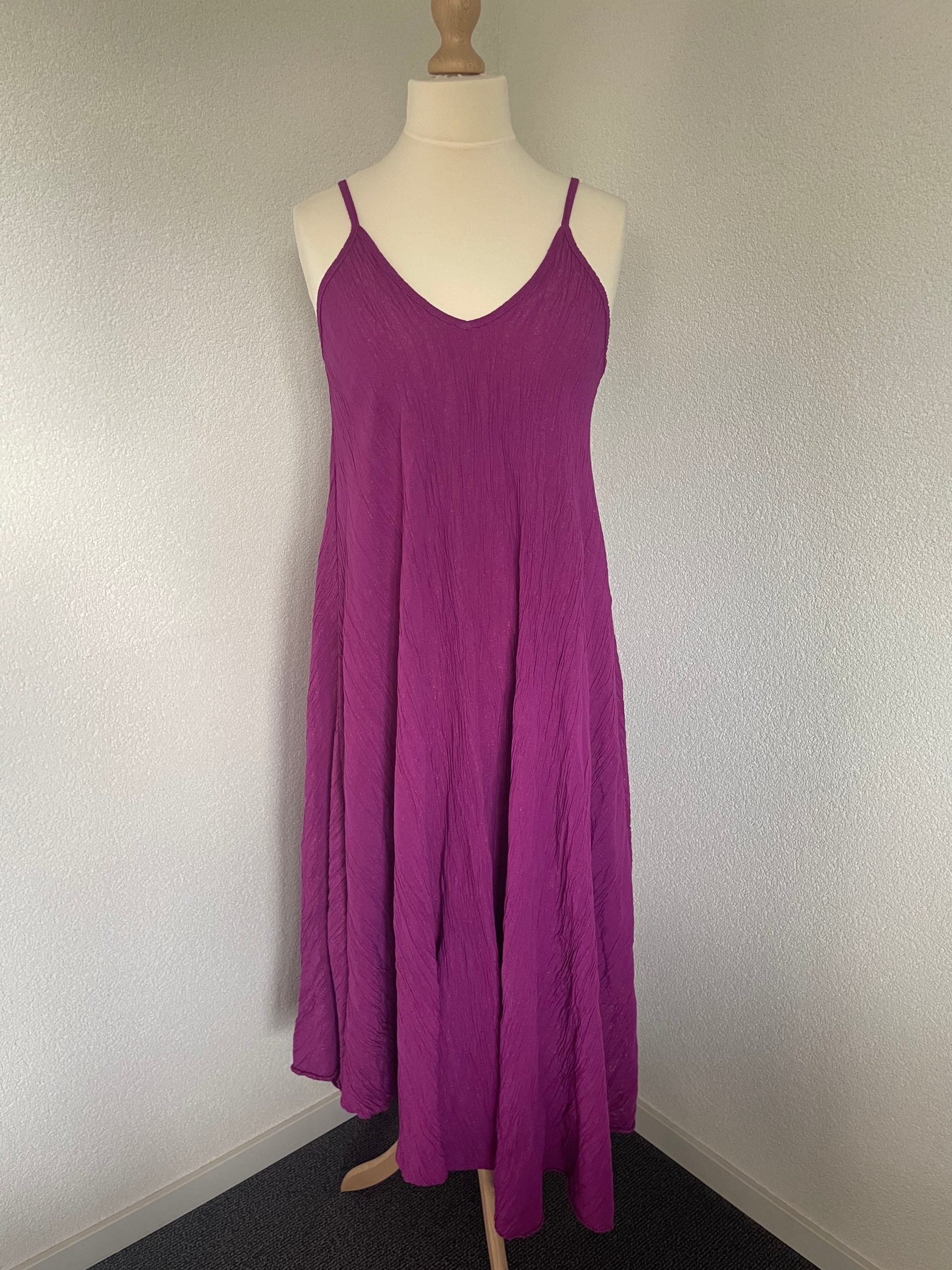 Jurk Maxi Shimmer & Shine Asymmetrisch Fuchsia - Afbeelding 3