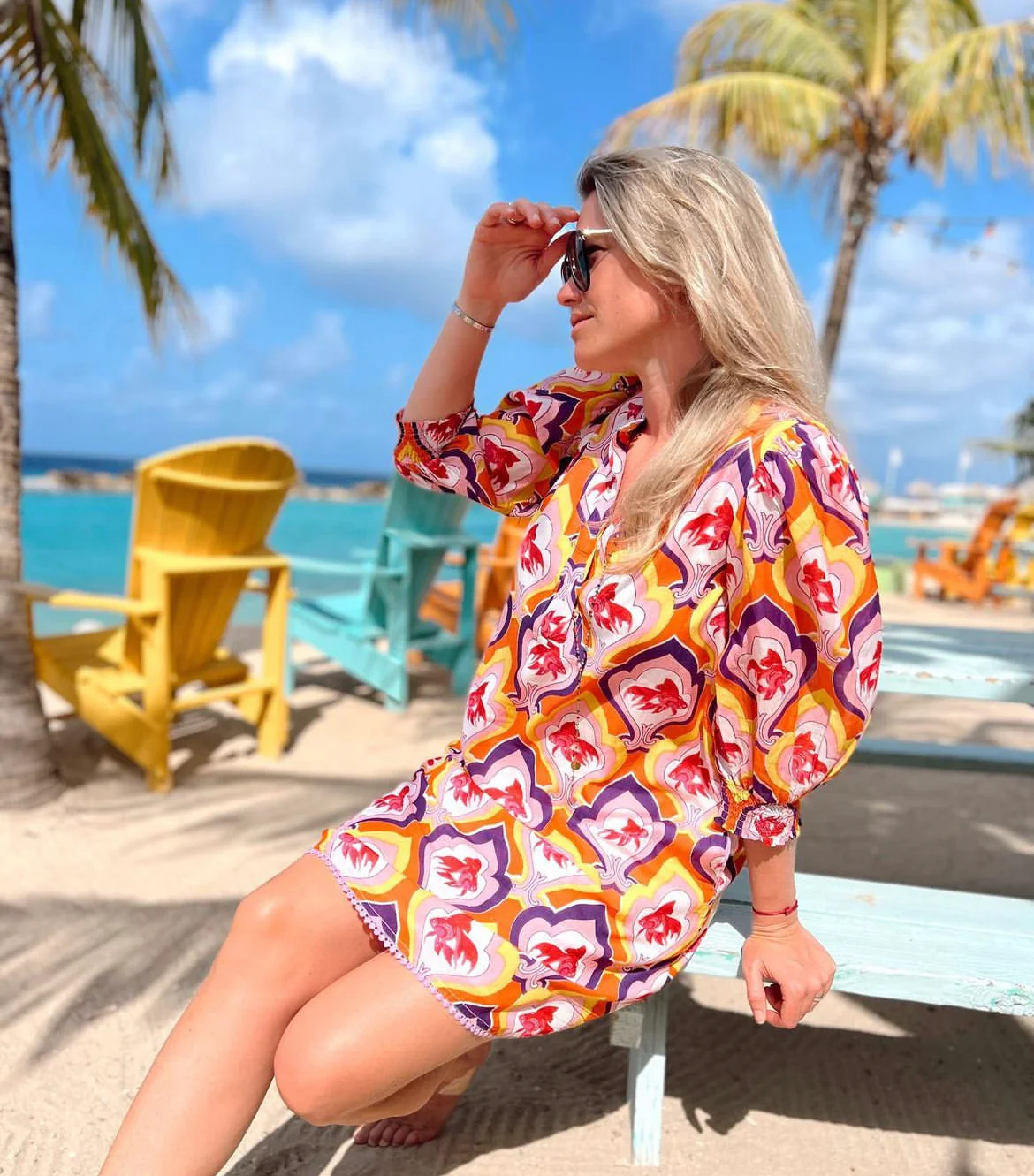 Place du Soleil Retro Fish Dress - Afbeelding 3