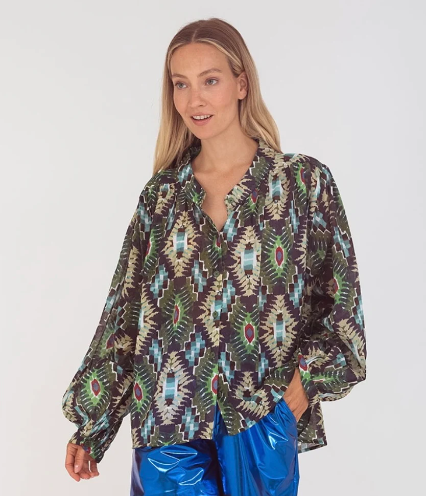 Blouse Oversized Print Groen - Afbeelding 2
