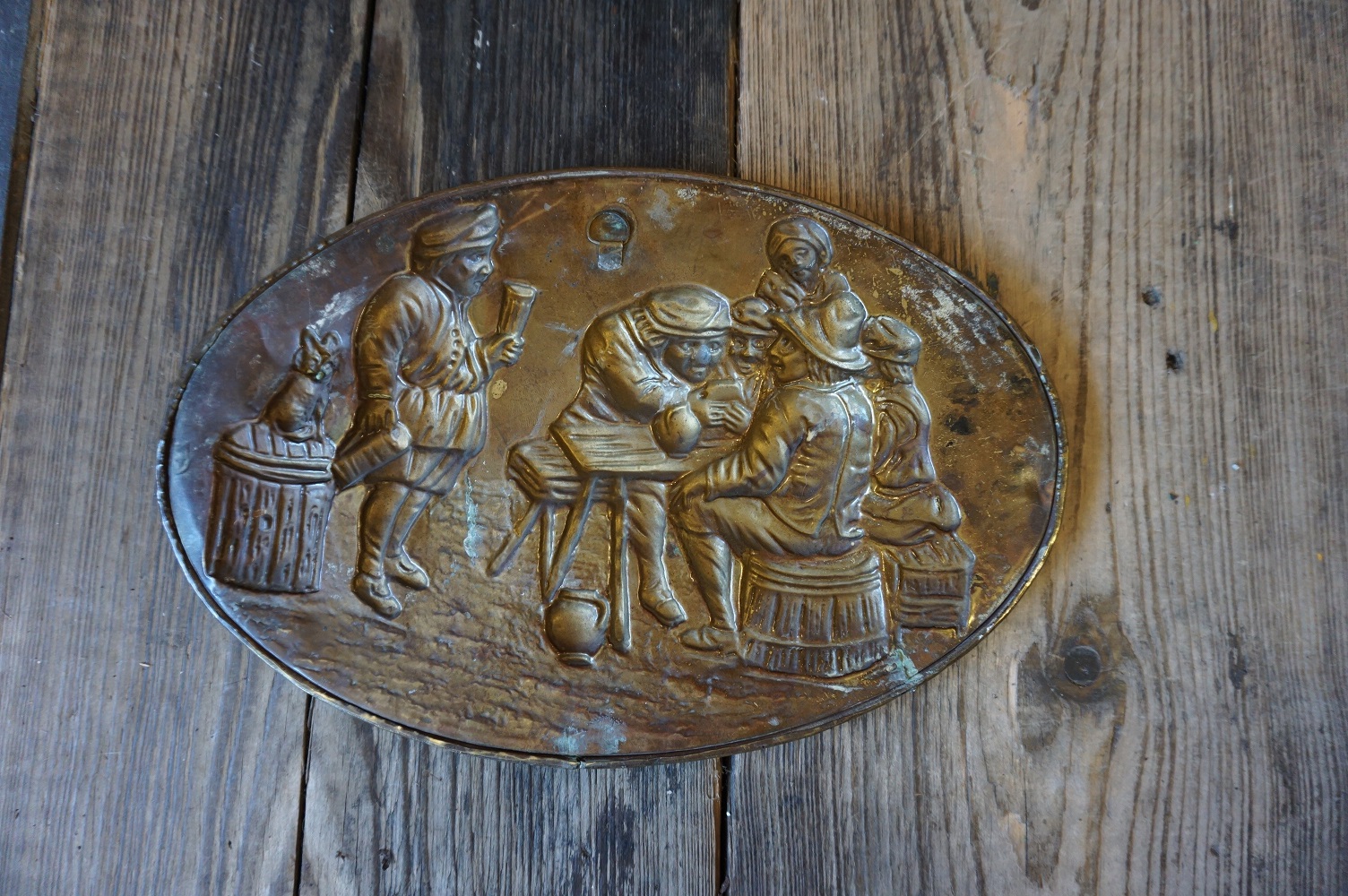 Ovale koperen muurplaat - Afbeelding 3