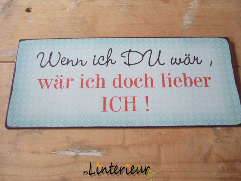 Metaalbord wenn ich du wär - Afbeelding 2