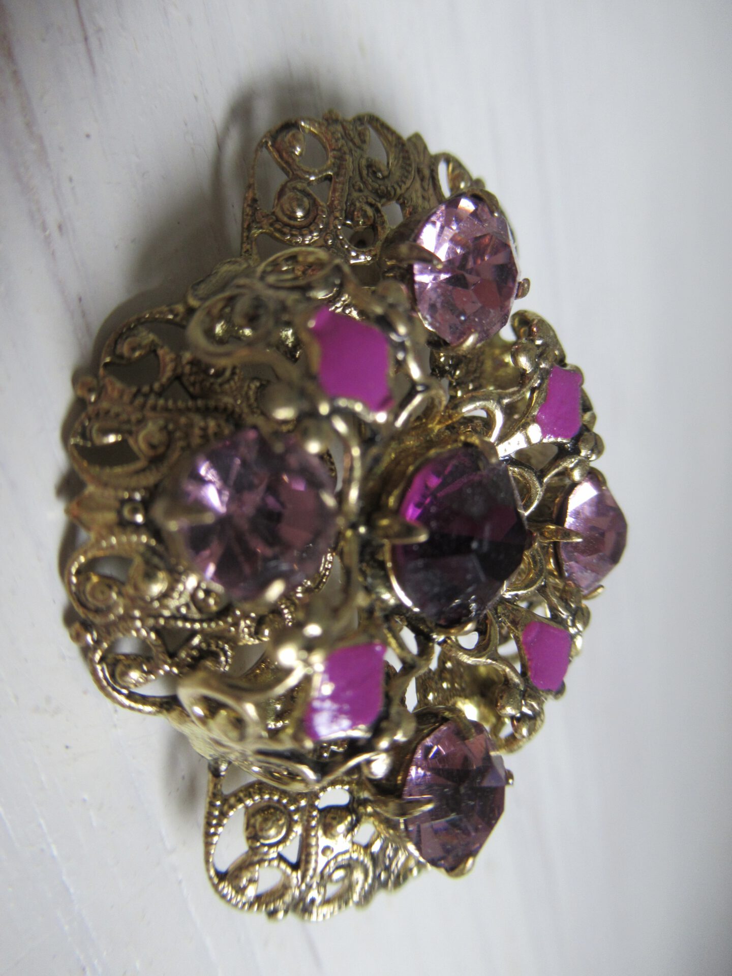 prachtige oude strass broche - Afbeelding 4