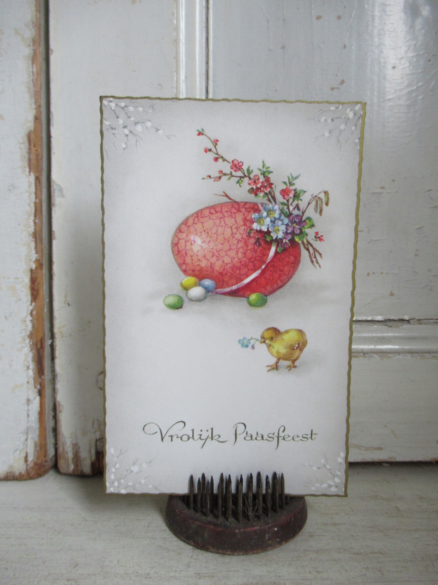 oude onbeschreven Belgische paaskaart - Afbeelding 2