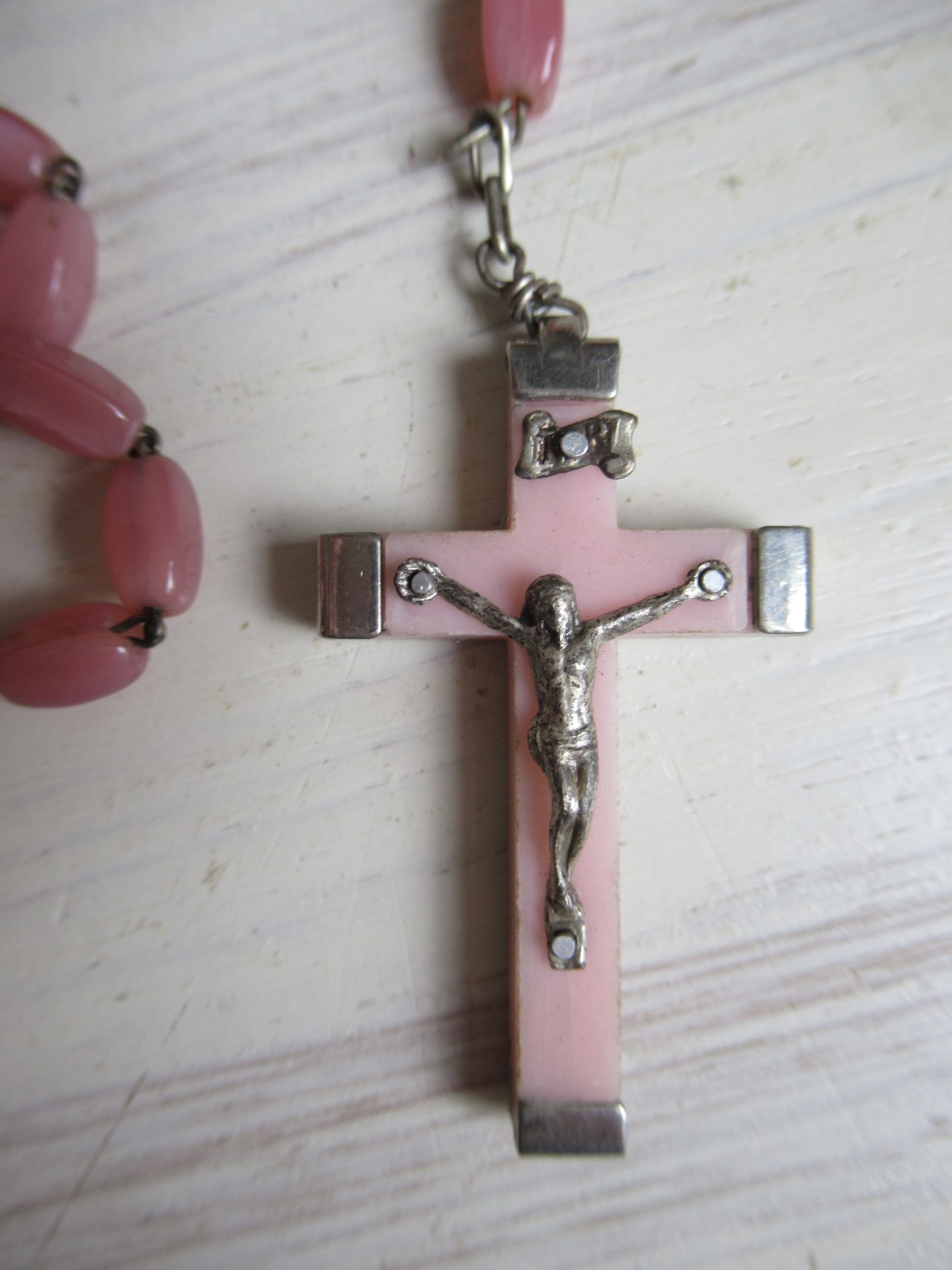 oude Franse rozenkrans, roze - Afbeelding 5