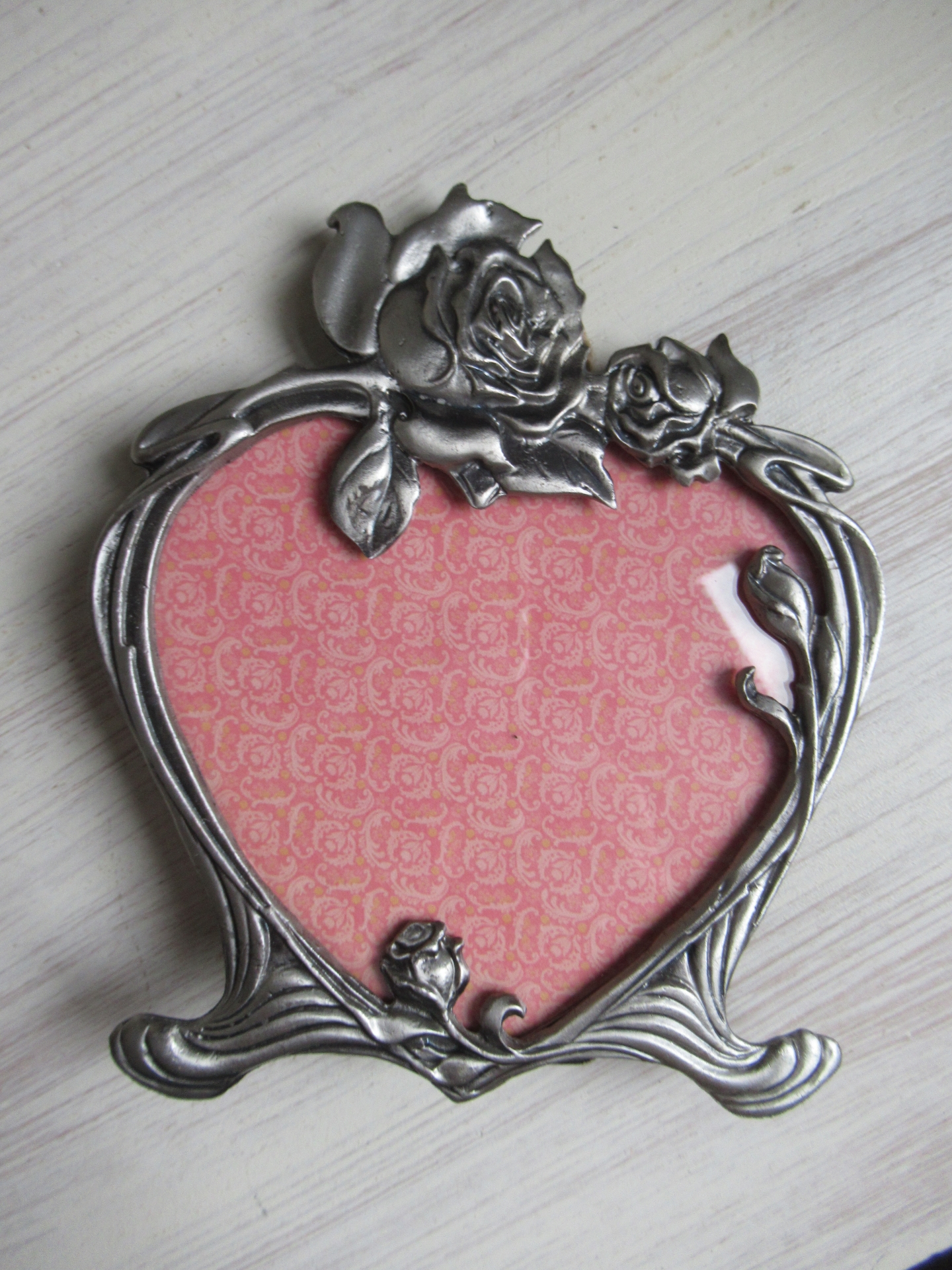 zilverkleurig fotolijstje met rozen - Afbeelding 3
