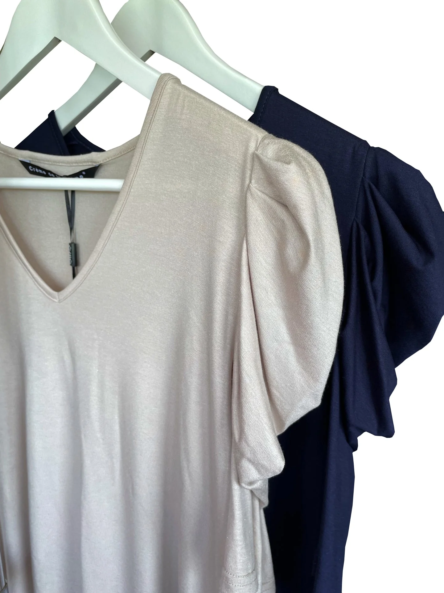 CdlC Top Puffy V-hals Foil Beige - Afbeelding 3