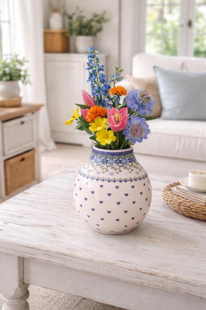 CA F14-3209x Bunzlau Bloemenvaas Hoog 24.5cm by Maria Starzyk - Afbeelding 3