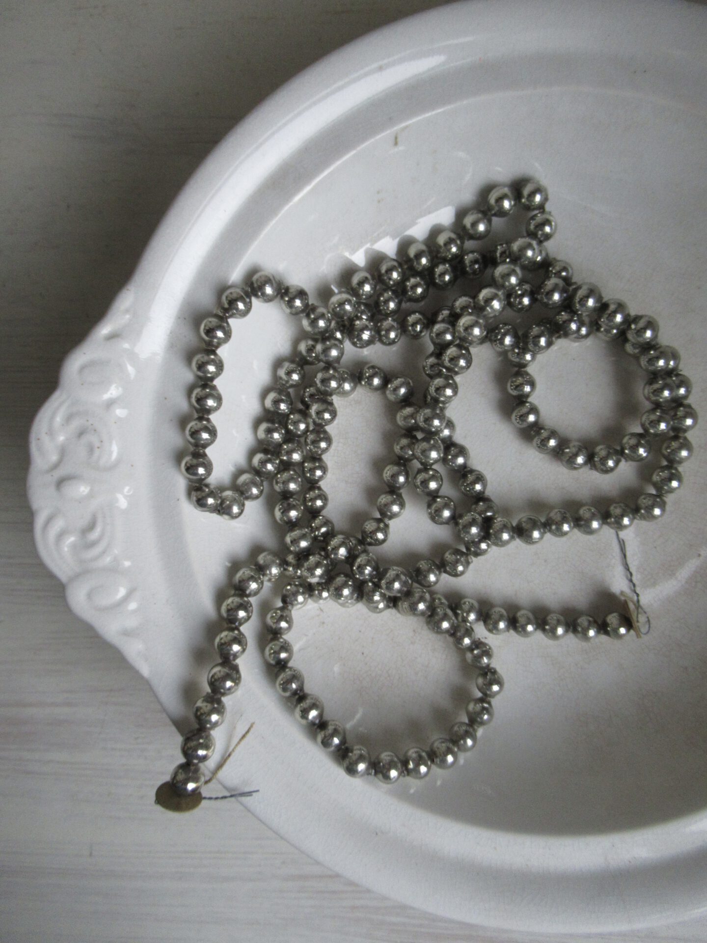 * oude glazen kerstslinger - Afbeelding 2