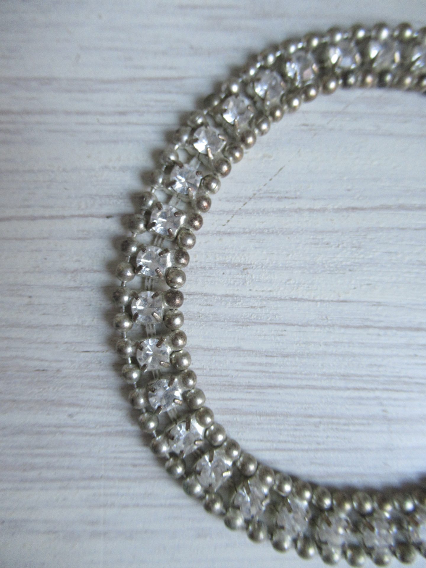schattige oude armband met strass - Afbeelding 4