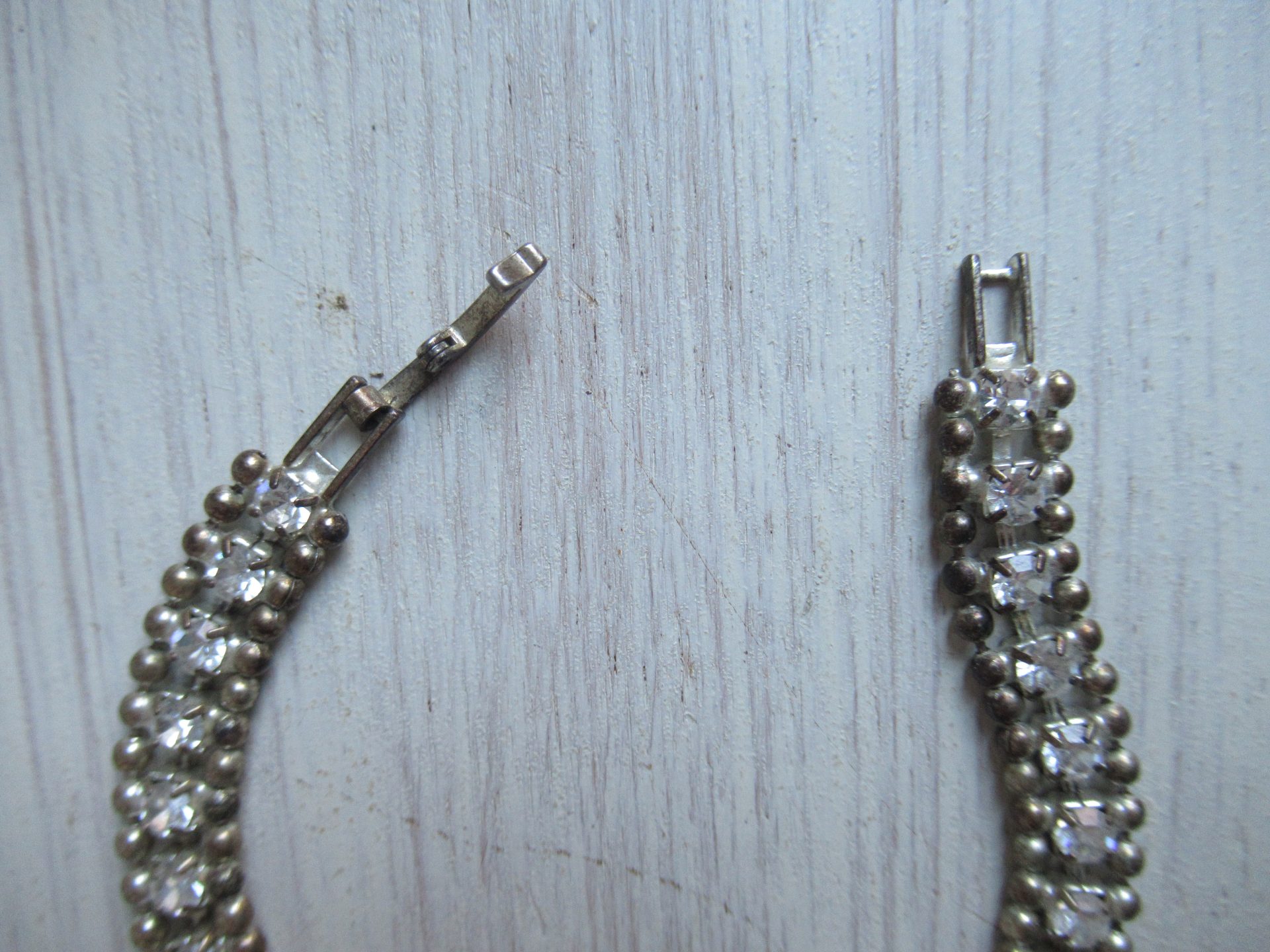 schattige oude armband met strass - Afbeelding 5