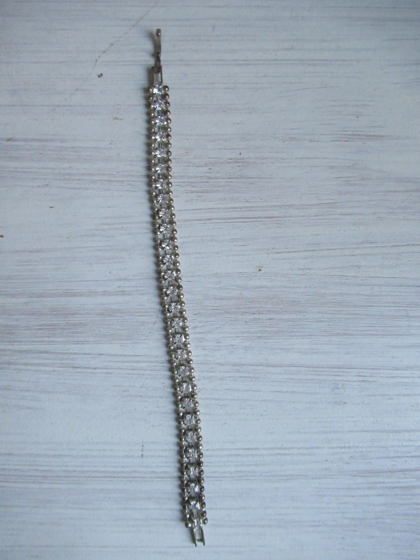 schattige oude armband met strass - Afbeelding 6